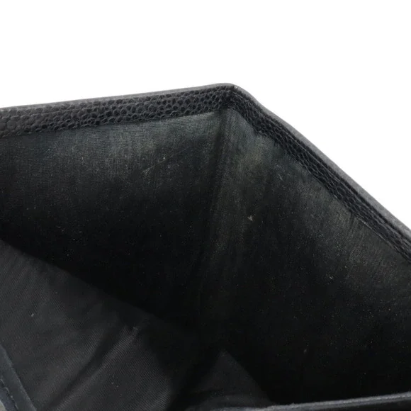 CHANEL Black Caviar Leather Logo Wallet